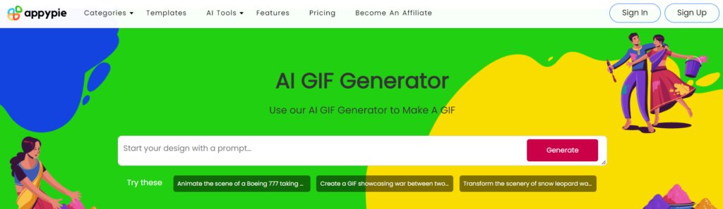 Appy Pie AI Gif Generator