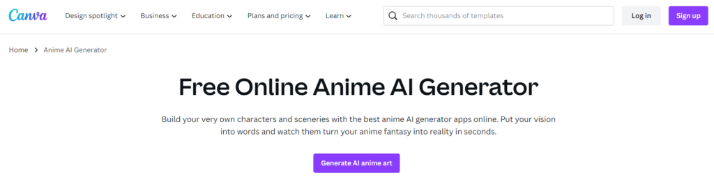 Canva - Free Anime AI Generator