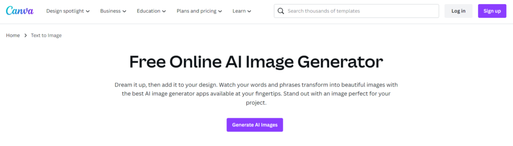 Canva online ai image generator