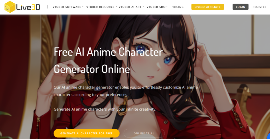 Live3D: Free AI Anime Character Generator Online