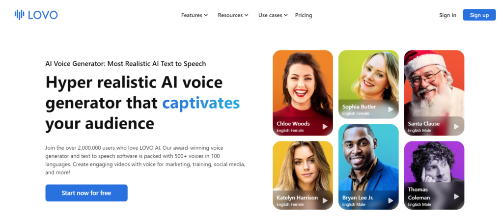 LOVO - best ai voice tool