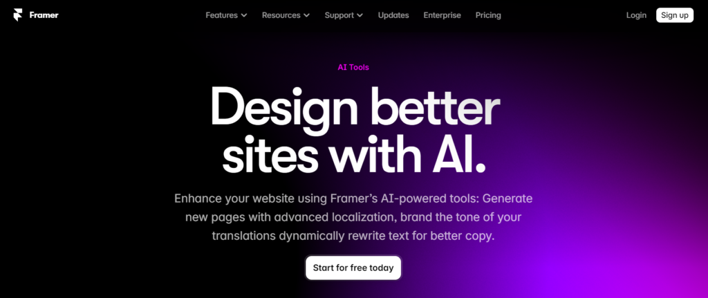 Framer ai website builder