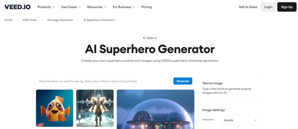 VEED.IO ai superheroes generators